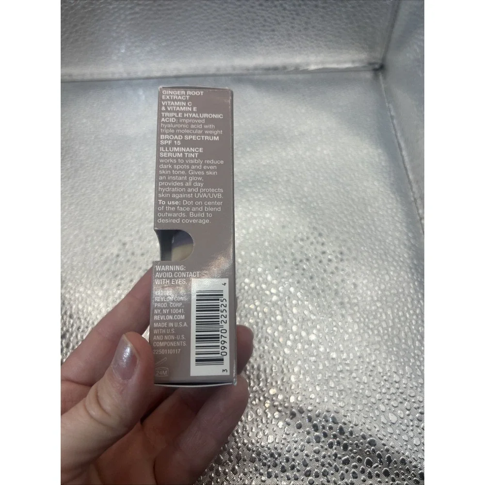 Revlon Illuminance Tinted Serum, Triple Hyaluronic Acid, SPF 15, 117 Light Beige